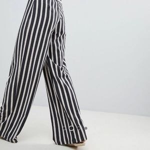 Pull & Bear wide leg striped pants